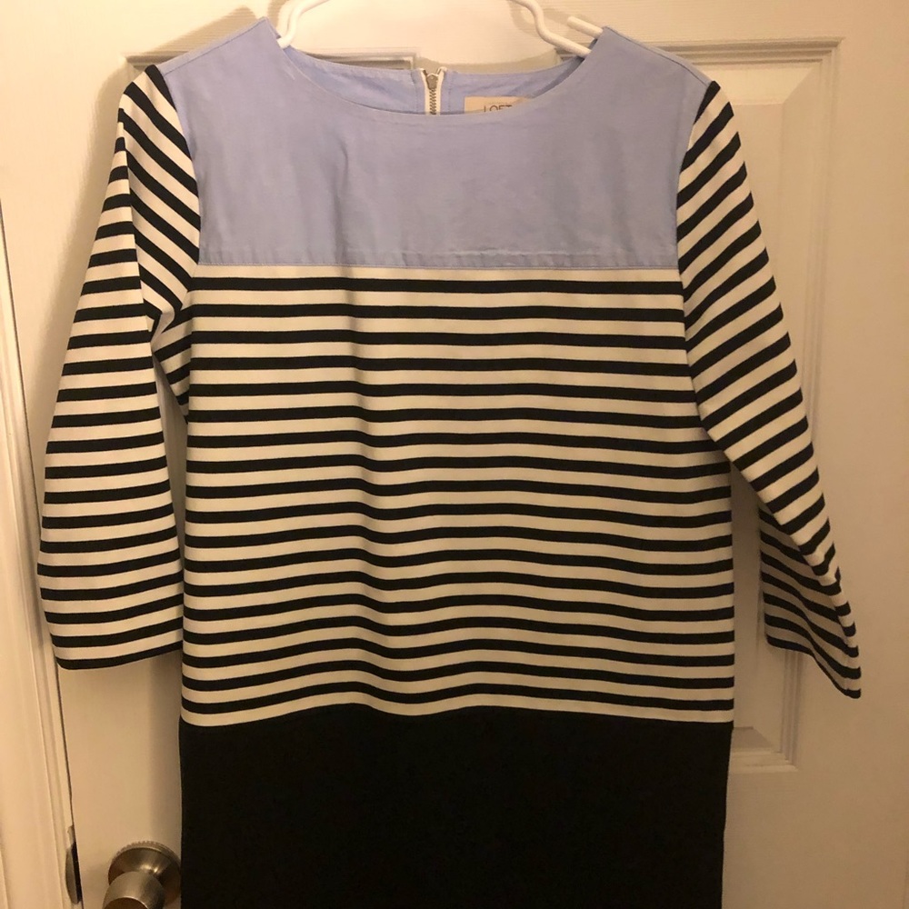 Loft 3/4 length sleeve shift dress